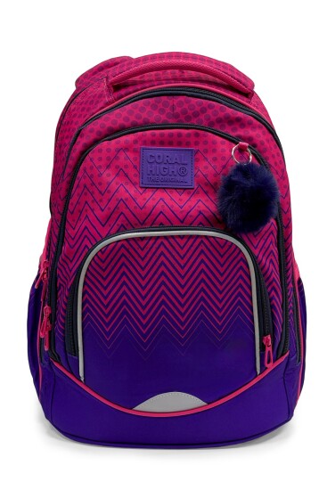 Coral High Pembe Lacivert Desenli Okul Sırt Çantası 24461 - Coral High