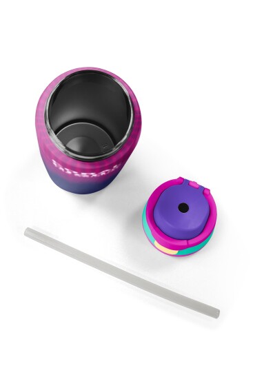 Coral High Pembe Lacivert Desenli Pipetli ve Direkt İçim Çelik Termos 800 ml 38589 - 8