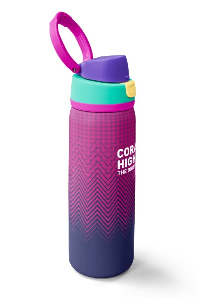Coral High Pembe Lacivert Desenli Pipetli ve Direkt İçim Çelik Termos 800 ml 38589 - 2