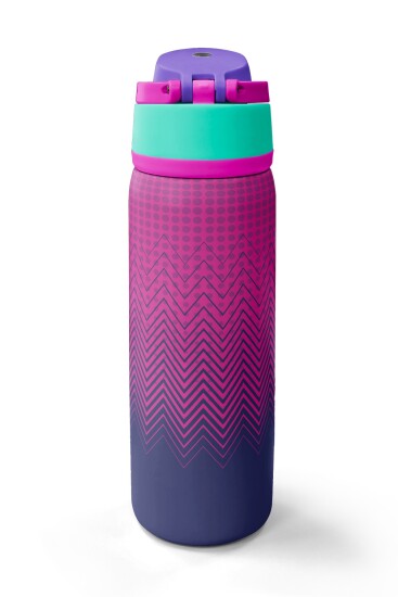Coral High Pembe Lacivert Desenli Pipetli ve Direkt İçim Çelik Termos 800 ml 38589 - 6