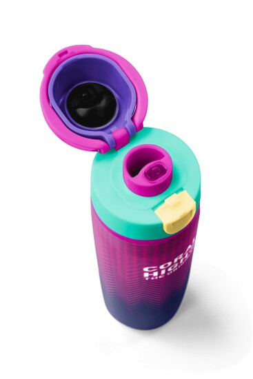 Coral High Pembe Lacivert Desenli Pipetli ve Direkt İçim Çelik Termos 800 ml 38589 - 7