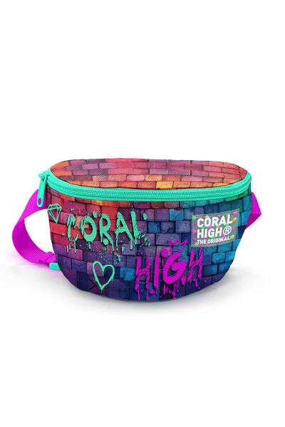 Coral High Pembe Lacivert Grafiti Yazılı Bel Çantası 11537 - 1