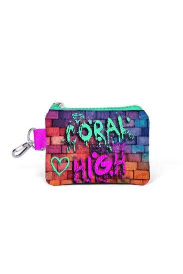 Coral High Pembe Lacivert Grafiti Yazılı Thermo Beslenme Çantası Bozuk Para Çantası 21898 - Coral High KIDS