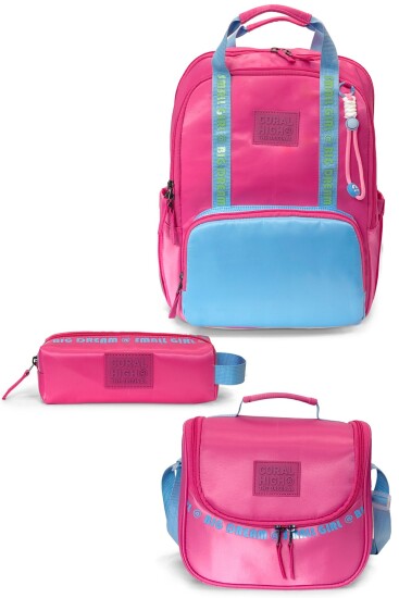 Coral High Pembe Mavi 3'lü Okul Çanta Seti SET0124416 - Coral High
