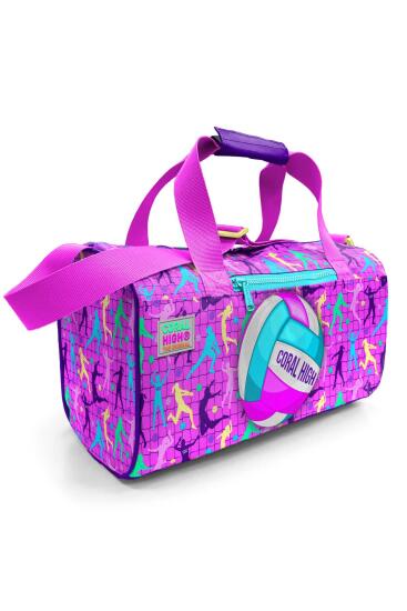 Coral High Pembe Mor Voleybol Desenli Spor Çantası 27520 - Coral High