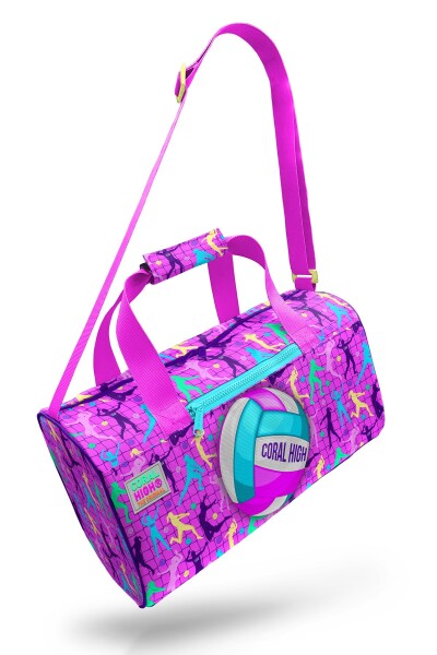 Coral High Pembe Mor Voleybol Desenli Spor Çantası 27520 - 8