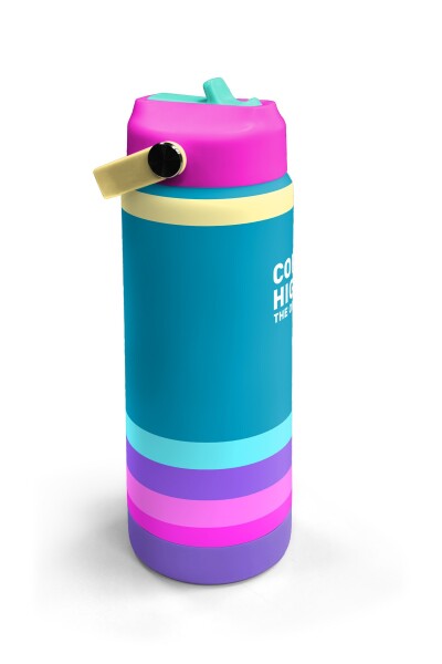Coral High Pembe Pastel Renkli Katlanır Ağızlıklı Çelik Termos 650 ml 38379 - 3