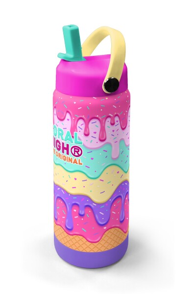 Coral High Pembe Rengarenk Katlanır Ağızlıklı Çelik Termos 650 ml 38377 - 2