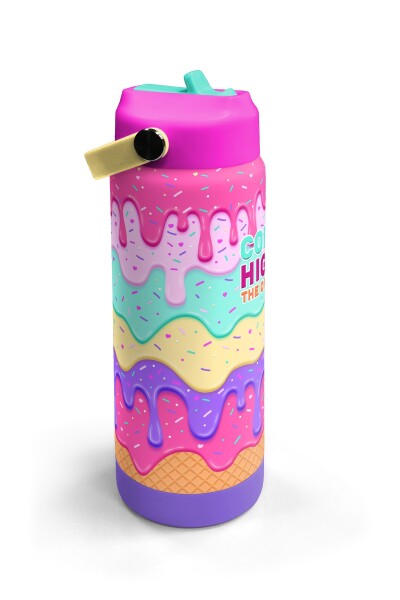 Coral High Pembe Rengarenk Katlanır Ağızlıklı Çelik Termos 650 ml 38377 - 3