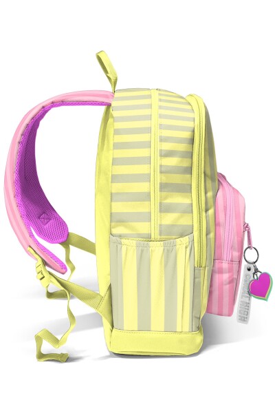 Coral High Pembe Sarı Çizgi Desenli Okul Sırt Çantası 33223 - 5