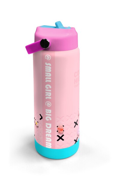 Coral High Pembe Şeker Desenli Katlanır Ağızlıklı Çelik Termos 650 ml 38349 - 3