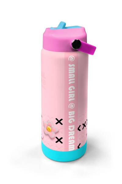 Coral High Pembe Şeker Desenli Katlanır Ağızlıklı Çelik Termos 650 ml 38349 - 4