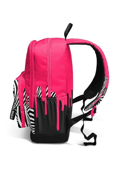 Coral High Pembe Siyah Beyaz Desenli Okul Sırt Çantası 23678 - 8