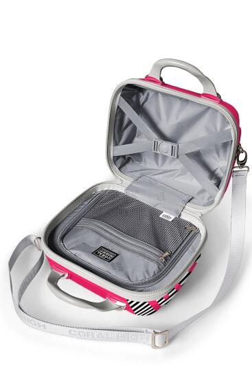 Coral High Pembe Siyah Beyaz Desenli Omuz Askılı PC Makyaj Çantası 16902 - 4