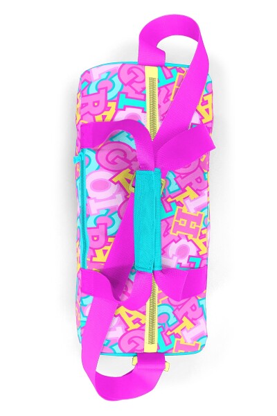 Coral High Pembe Su Yeşili Harf Desenli Spor Çantası 27551 - 5