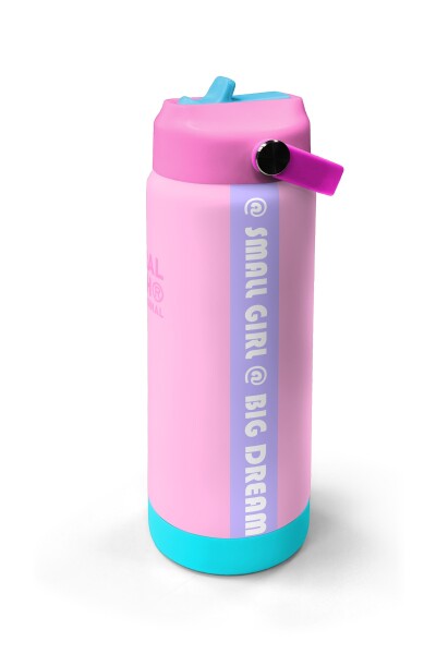 Coral High Pembe Turkuaz Desenli Katlanır Ağızlıklı Çelik Termos 650 ml 38356 - 4