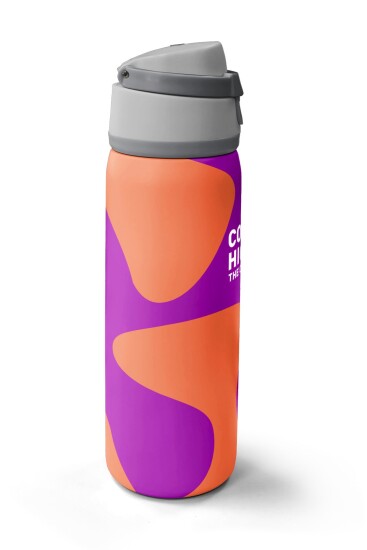 Coral High Pembe Turuncu Desenli Pipetli ve Direkt İçim Çelik Termos 800 ml 38544 - 4