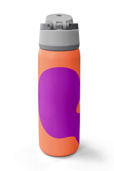 Coral High Pembe Turuncu Desenli Pipetli ve Direkt İçim Çelik Termos 800 ml 38544 - 6