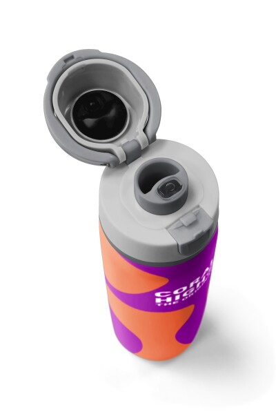 Coral High Pembe Turuncu Desenli Pipetli ve Direkt İçim Çelik Termos 800 ml 38544 - 7