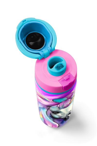 Coral High Pembe Unıcorn Desenli Pipetli ve Direkt İçim Çelik Termos 800 ml 38523 - 7