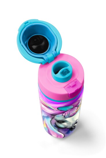 Coral High Pembe Unıcorn Desenli Pipetli ve Direkt İçim Çelik Termos 800 ml 38523 - 7