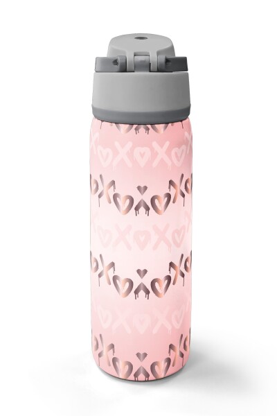 Coral High Pudra Desenli Pipetli ve Direkt İçim Çelik Termos 800 ml 38594 - 6