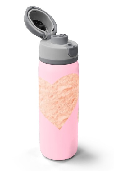 Coral High Pudra Kalp Desenli Pipetli ve Direkt İçim Çelik Termos 800 ml 38592 - 3