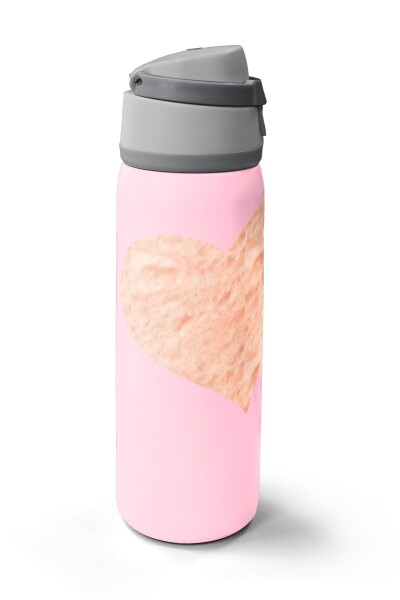 Coral High Pudra Kalp Desenli Pipetli ve Direkt İçim Çelik Termos 800 ml 38592 - 4