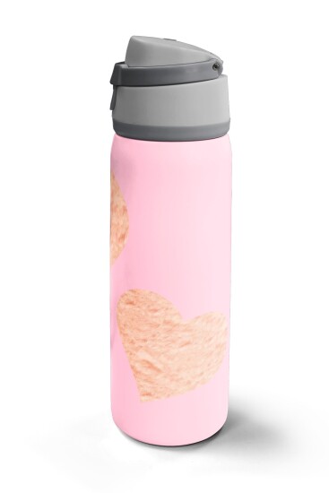 Coral High Pudra Kalp Desenli Pipetli ve Direkt İçim Çelik Termos 800 ml 38592 - 5