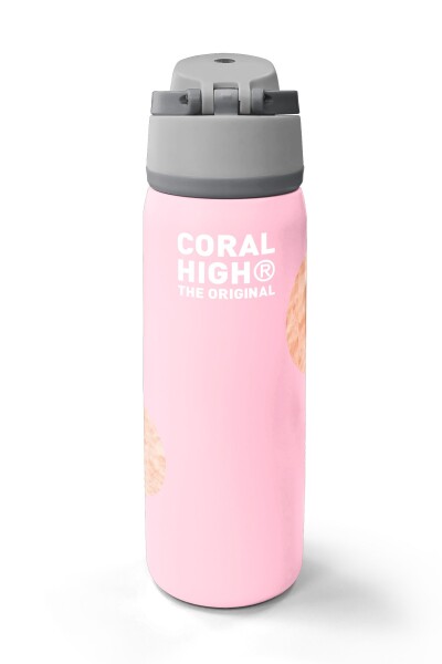 Coral High Pudra Kalp Desenli Pipetli ve Direkt İçim Çelik Termos 800 ml 38592 - 6