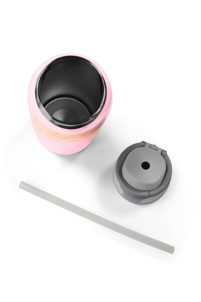 Coral High Pudra Kalp Desenli Pipetli ve Direkt İçim Çelik Termos 800 ml 38592 - 8