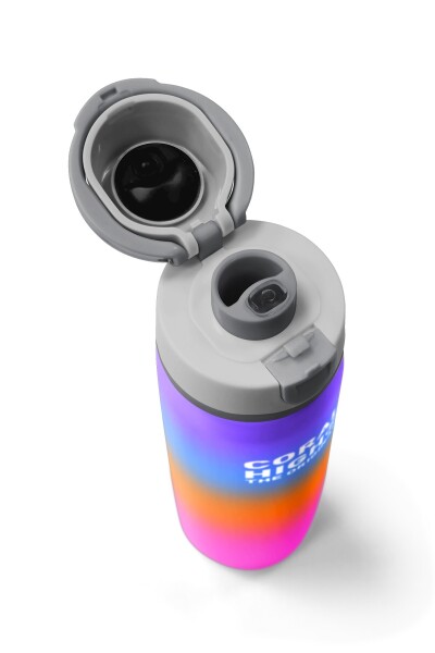 Coral High Renk Geçişli Desenli Pipetli ve Direkt İçim Çelik Termos 800 ml 38536 - 7