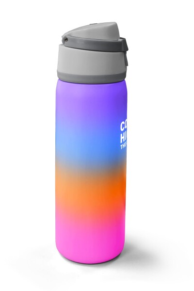 Coral High Renk Geçişli Desenli Pipetli ve Direkt İçim Çelik Termos 800 ml 38536 - 4