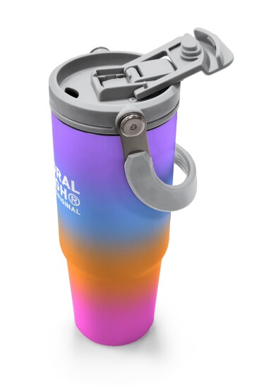 Coral High Renk Geçişli Desenli Pipetli ve Direkt İçim Çelik Termos 900 ml 38715 - 3