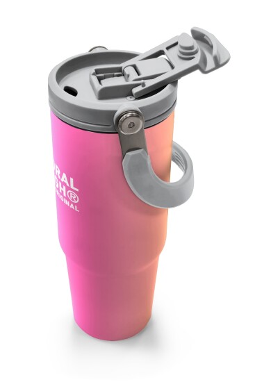 Coral High Renk Geçişli Desenli Pipetli ve Direkt İçim Çelik Termos 900 ml 38726 - 3