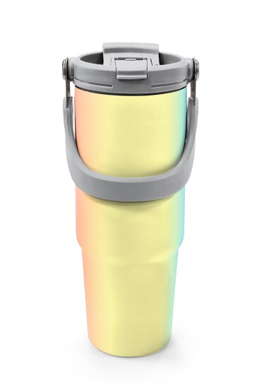 Coral High Renk Geçişli Desenli Pipetli ve Direkt İçim Çelik Termos 900 ml 38726 - 7