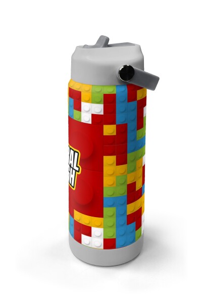 Coral High Renkli Blok Desenli Katlanır Ağızlıklı Çelik Termos 650 ml 38392 - 4