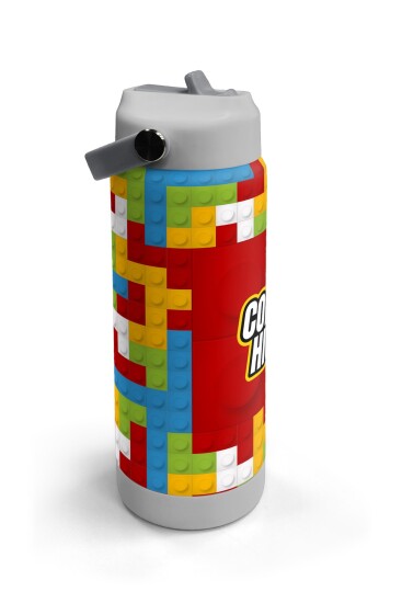 Coral High Renkli Blok Desenli Katlanır Ağızlıklı Çelik Termos 650 ml 38392 - 3