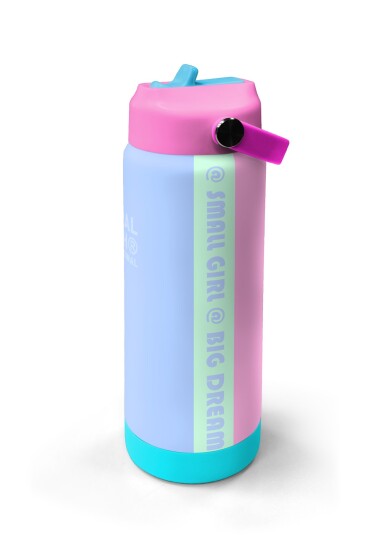 Coral High Renkli Buz Mavisi Desenli Katlanır Ağızlıklı Çelik Termos 650 ml 38359 - 4