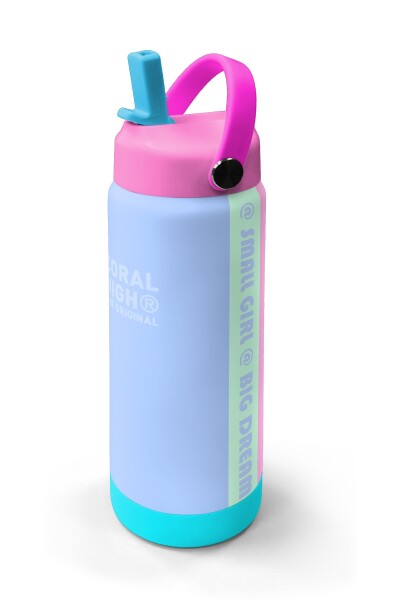 Coral High Renkli Buz Mavisi Desenli Katlanır Ağızlıklı Çelik Termos 650 ml 38359 - 2