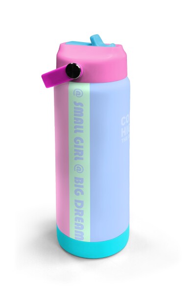 Coral High Renkli Buz Mavisi Desenli Katlanır Ağızlıklı Çelik Termos 650 ml 38359 - 3