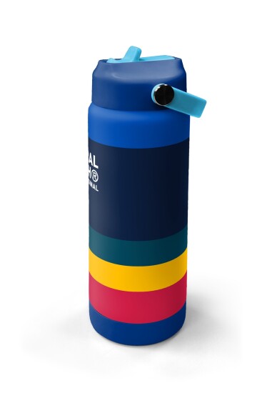 Coral High Renkli Çizgi Desenli Katlanır Ağızlıklı Çelik Termos 650 ml 38322 - 4