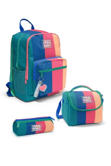 Coral High Renkli Çizgili 3’lü Okul Çanta Seti SET0123679 - 1