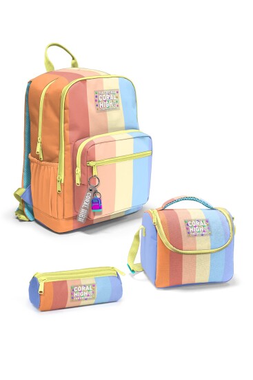 Coral High Renkli Çizgili 3’lü Okul Çanta Seti SET0123680 - Coral High
