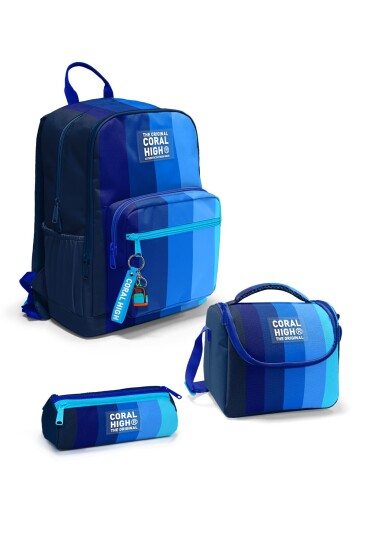 Coral High Renkli Çizgili 3’lü Okul Çanta Seti SET0123695 - CORAL HIGH