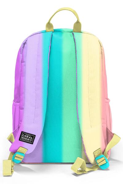 Coral High Renkli Çizgili Desenli 3’lü Okul Çanta Seti SET0123630 - 5