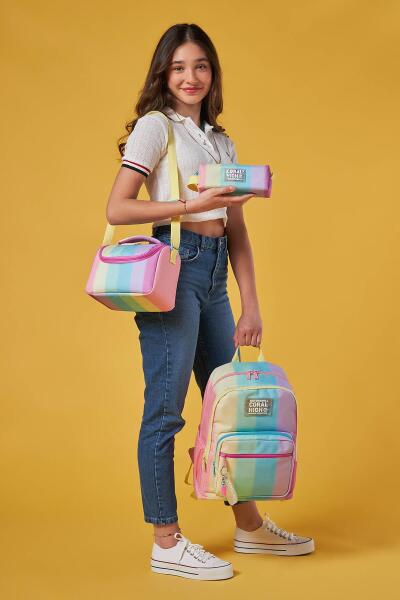 Coral High Renkli Çizgili Desenli 3’lü Okul Çanta Seti SET0123630 - 2