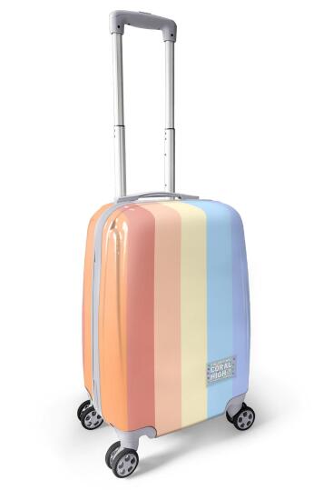 Coral High Renkli Çizgili Desenli Kabin Boy Valiz (50cm) 16553 - 7