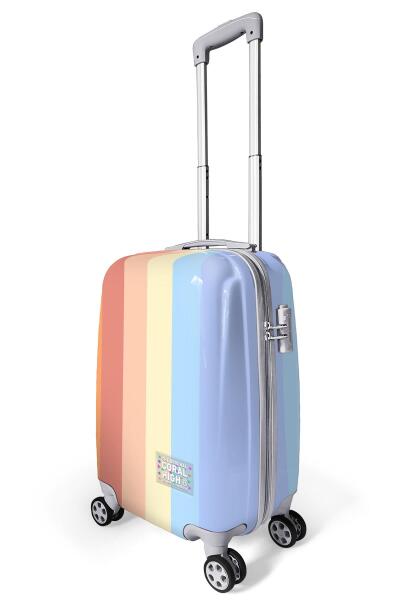 Coral High Renkli Çizgili Desenli Kabin Boy Valiz (50cm) 16553 - 4