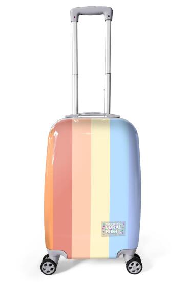 Coral High Renkli Çizgili Desenli Kabin Boy Valiz (50cm) 16553 